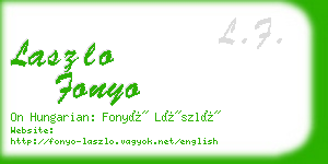 laszlo fonyo business card
